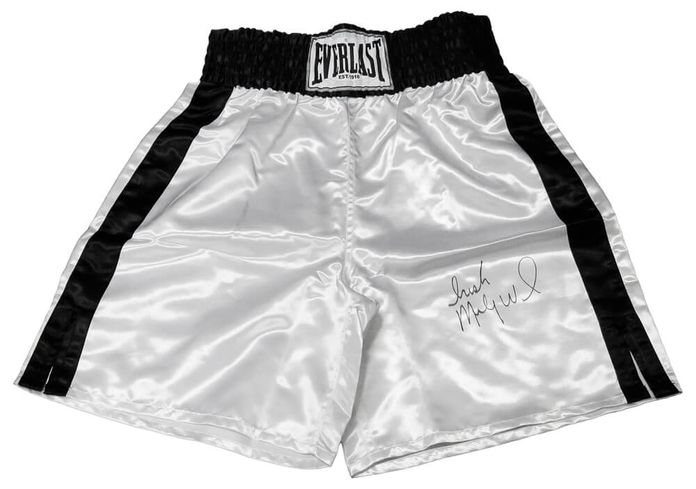 Micky Ward Signed Everlast White Boxing Trunks w/Irish - WARTRU500 - Micky Ward Signed Everlast White Boxing Trunks w/Irish product image