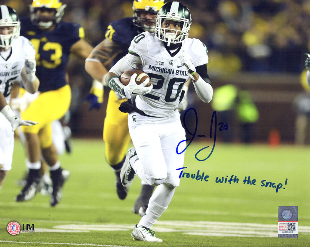Jalen Watts Jackson Signed Michigan State Game Winning TD vs Michigan 8x10 Photo w/Trouble With The Snap! - WAT08P310 - Jalen Watts Jackson Signed Michigan State Game Winning TD vs Michigan 8x10 Photo w/Trouble With The Snap! product image