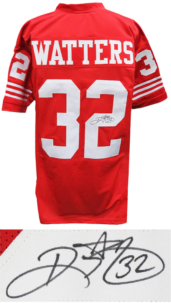 Ricky Watters Signed Red Throwback Custom Jersey - WATJRY300 - Ricky Watters Signed Red Throwback Custom Jersey product image