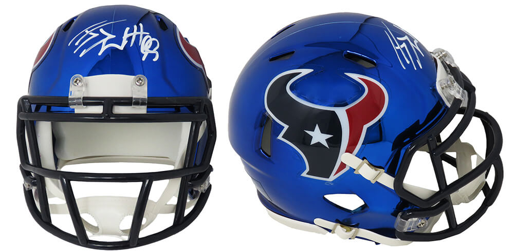 J.J. (JJ) Watt Signed Houston Texans Chrome Riddell Speed Mini Helmet - WATMIN330 - J.J. (JJ) Watt Signed Houston Texans Chrome Riddell Speed Mini Helmet product image