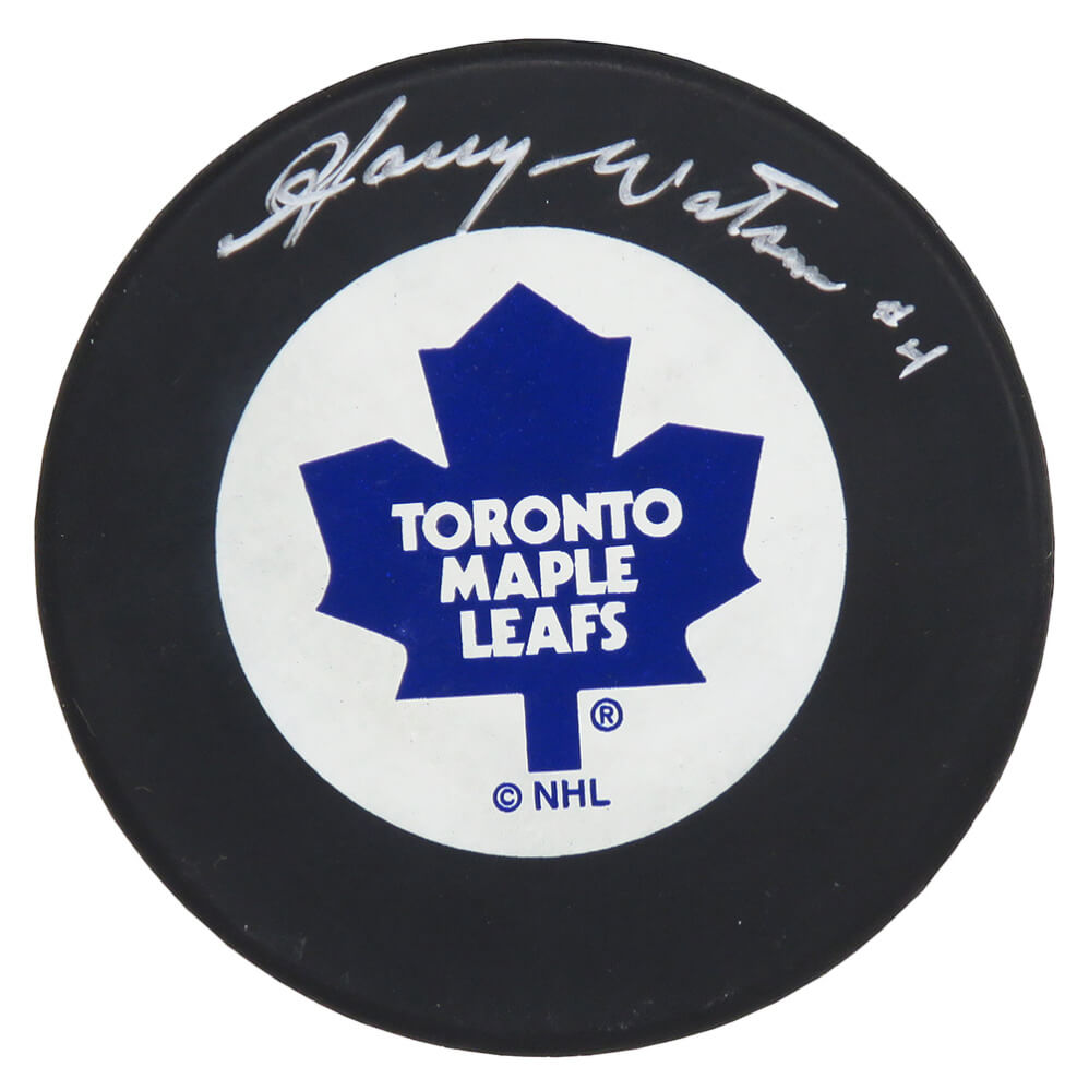 Harry Watson Signed Toronto Maple Leafs Logo Hockey Puck - WATPUC401 - Harry Watson Signed Toronto Maple Leafs Logo Hockey Puck product image