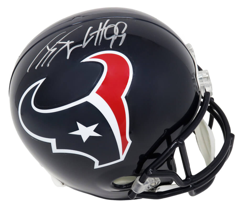 J.J. (JJ) Watt Signed Houston Texans Riddell Full Size Replica Helmet (JSA) - WATREP300 - J.J. (JJ) Watt Signed Houston Texans Riddell Full Size Replica Helmet (JSA) product image