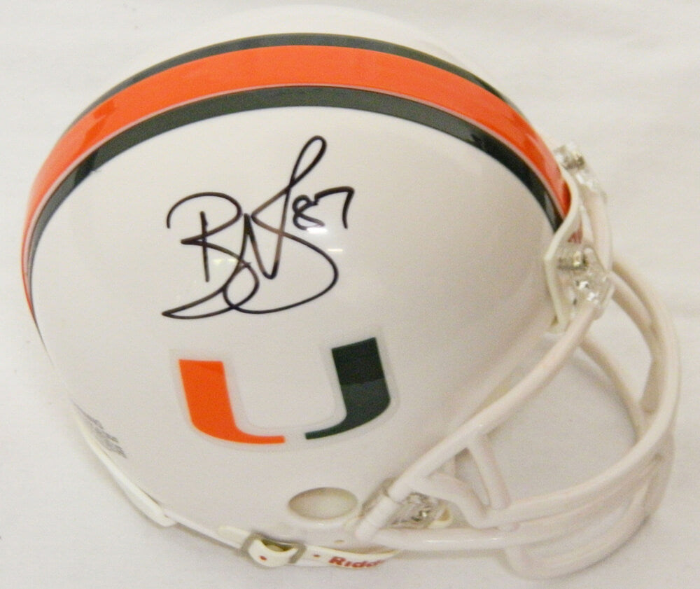 Reggie Wayne Signed Miami Hurricanes Riddell Mini Helmet - WAYMIN302 - Reggie Wayne Signed Miami Hurricanes Riddell Mini Helmet product image
