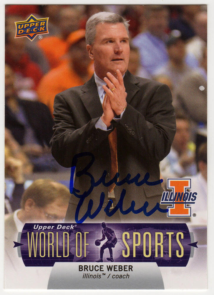 Bruce Weber Signed Illinois 2011 Upper Deck World of Sports Basketball Trading Card #86 - WEBCAR201 - Bruce Weber Signed Illinois 2011 Upper Deck World of Sports Basketball Trading Card #86 product image