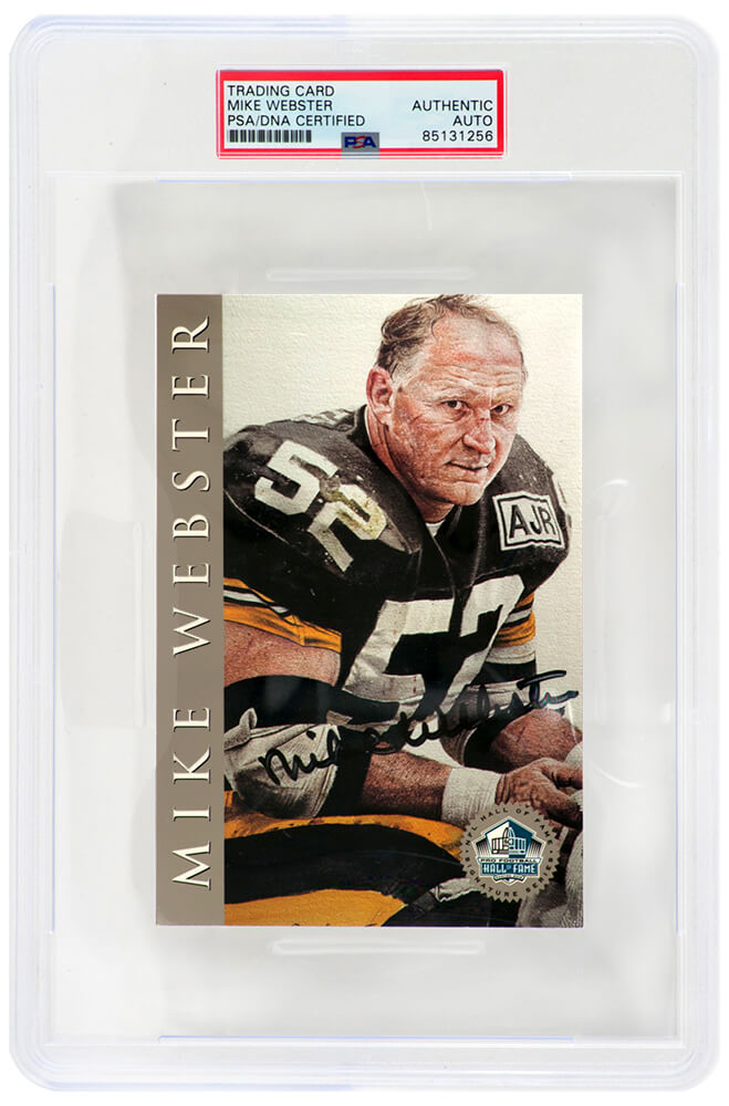 Mike Webster Signed Pro Football Hall of Fame Signature Series 4x6 Card - (PSA Encapsulated) - WEBCAR300 - Mike Webster Signed Pro Football Hall of Fame Signature Series 4x6 Card - (PSA Encapsulated) product image