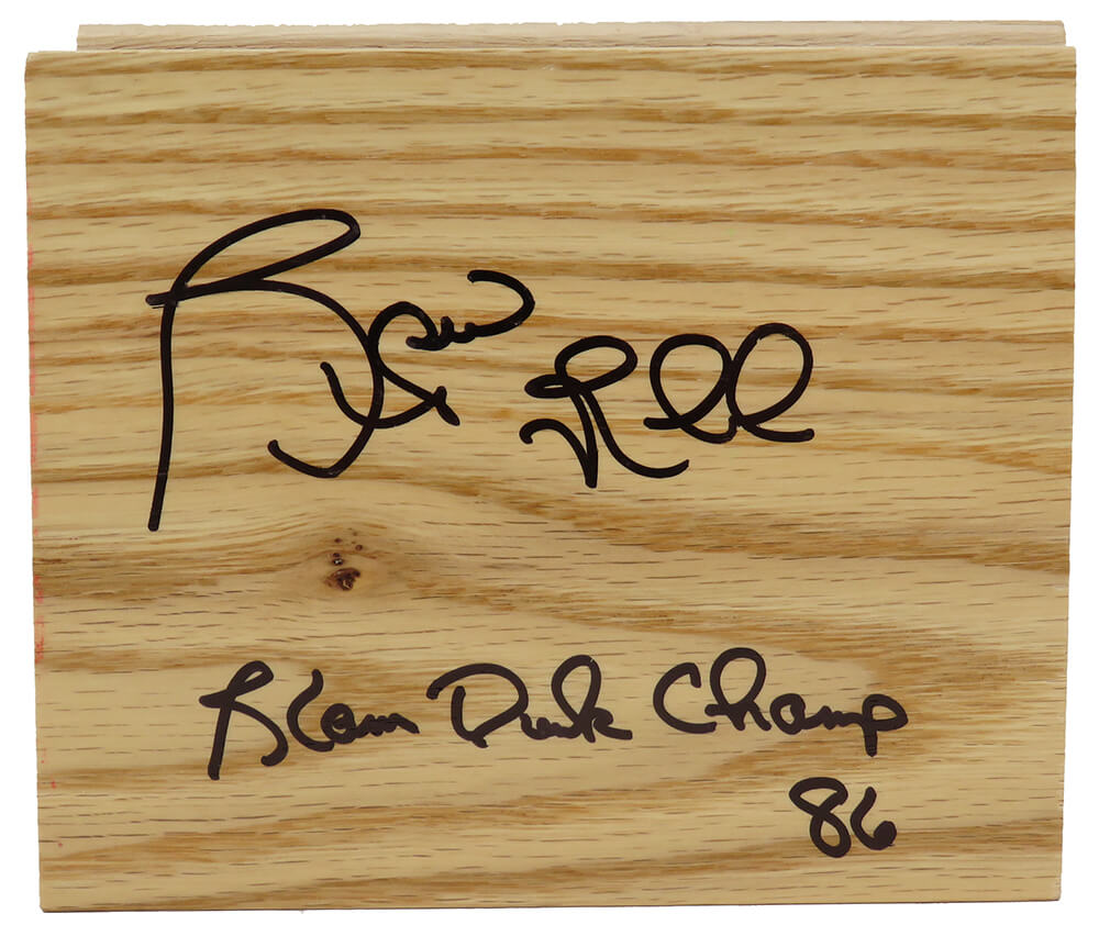 Spud Webb Signed 5x6 Floor Piece w/Slam Dunk Champ 86 - WEBFLO201 - Spud Webb Signed 5x6 Floor Piece w/Slam Dunk Champ 86 product image