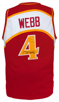Spud Webb Signed Red Throwback Custom Basketball Jersey - WEBJRY201 - Spud Webb Signed Red Throwback Custom Basketball Jersey product image