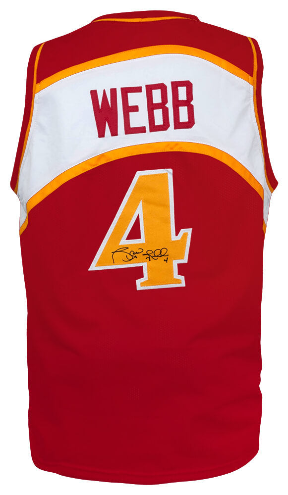 Spud Webb Signed Red Throwback Custom Basketball Jersey - WEBJRY201 - Spud Webb Signed Red Throwback Custom Basketball Jersey product image