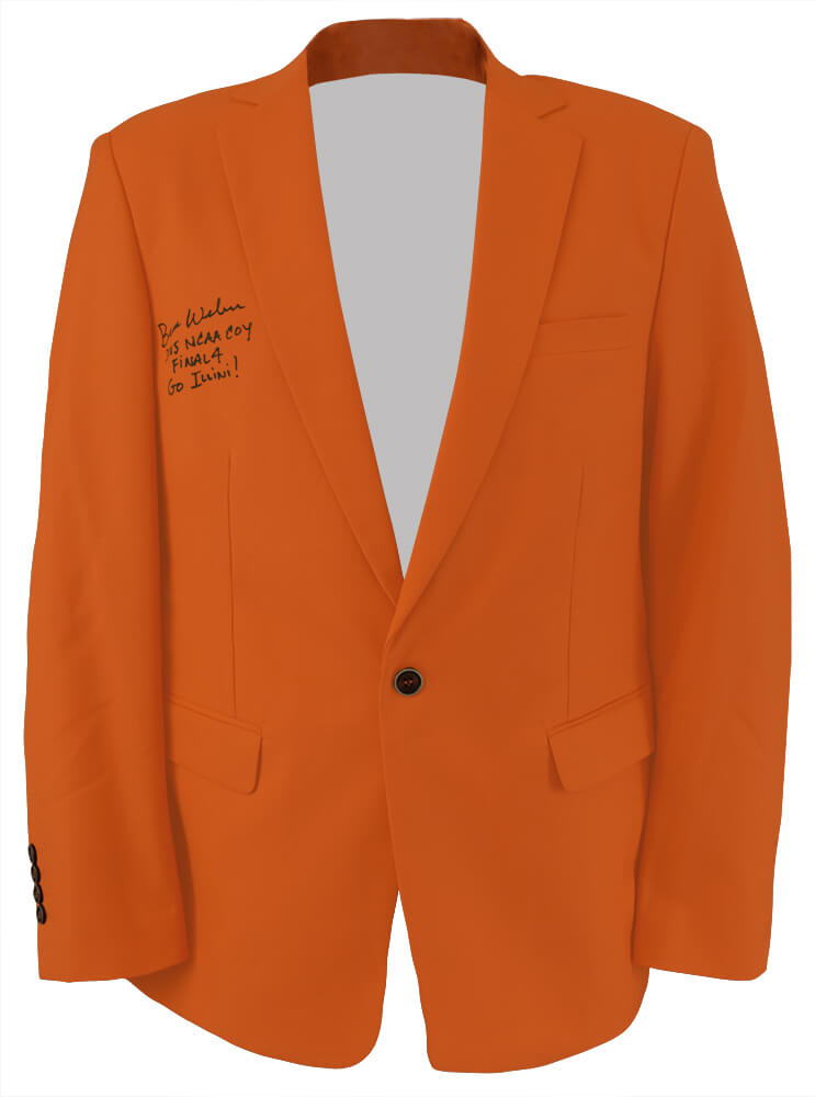 Bruce Weber Signed Mogu Men's Orange Blazer Sport Coat Jacket w/2005 NCAA COY, Final 4, Go Illini - WEBJRY210 - Bruce Weber Signed Mogu Men's Orange Blazer Sport Coat Jacket w/2005 NCAA COY, Final 4, Go Illini product image