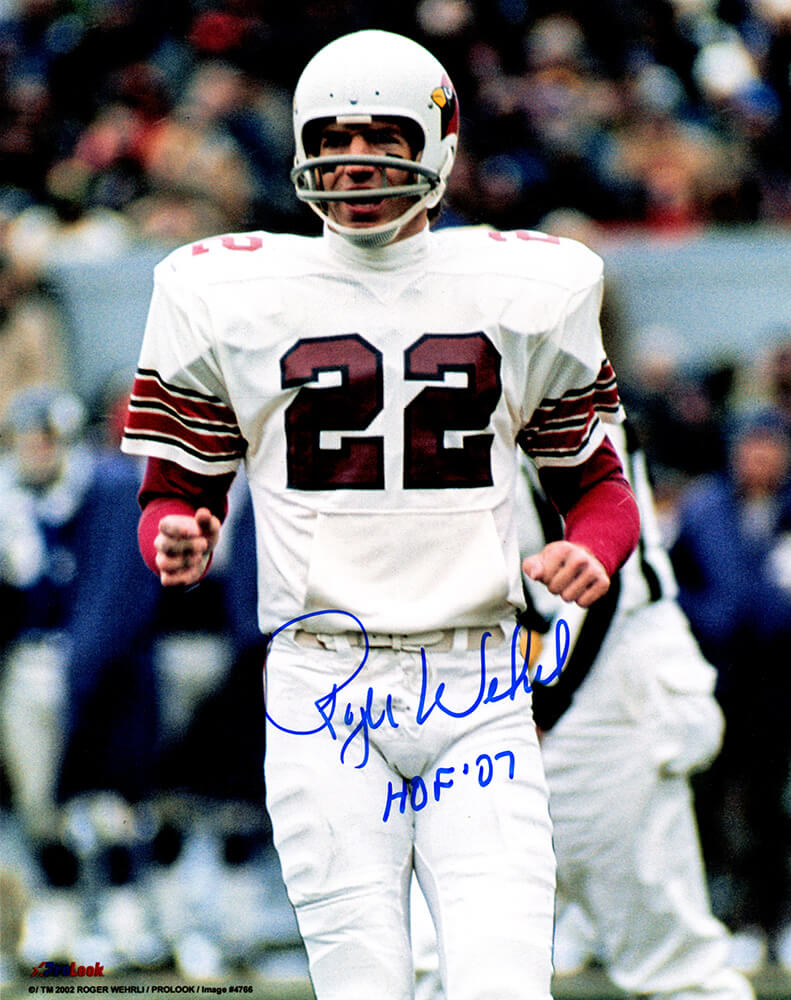 Roger Wehrli Signed Arizona Cardinals Action 8x10 Photo w/HOF'07 - WEH08P302 - Roger Wehrli Signed Arizona Cardinals Action 8x10 Photo w/HOF'07 product image