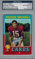 Roger Wehrli Signed Cardinals 1971 Topps Rookie Card #188 w/HOF'07 PSA/DNA - WEHCAR300 - Roger Wehrli Signed Cardinals 1971 Topps Rookie Card #188 w/HOF'07 PSA/DNA product image