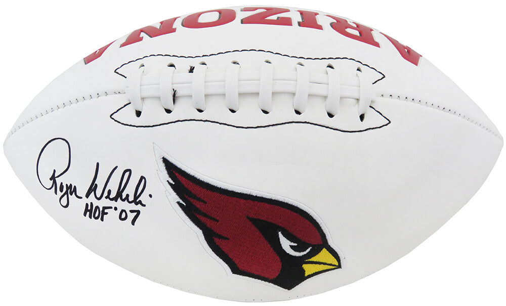 Roger Wehrli Signed Cardinals Jarden White Logo NFL Football w/HOF'07 - WEHFTB302 - Roger Wehrli Signed Cardinals Jarden White Logo NFL Football w/HOF'07 product image