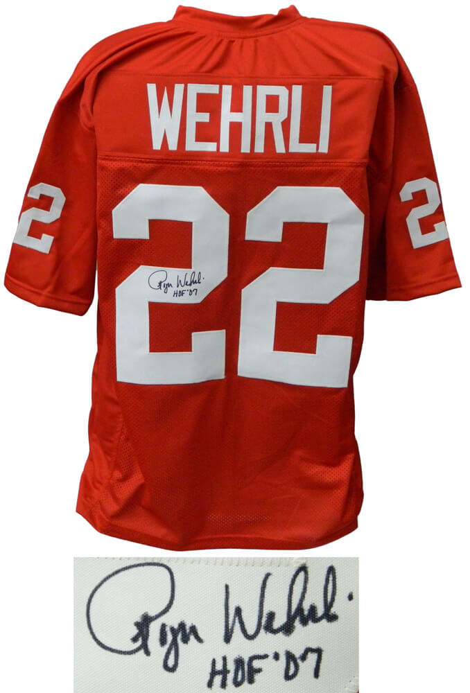 Roger Wehrli Signed Red Throwback Custom Football Jersey w/HOF'07 - WEHJRY300 - Roger Wehrli Signed Red Throwback Custom Football Jersey w/HOF'07 product image