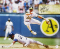 Walt Weiss Signed Oakland A's Turning Double Play Action 16x20 Photo w/88 AL ROY - WEI16P100 - Walt Weiss Signed Oakland A's Turning Double Play Action 16x20 Photo w/88 AL ROY product image