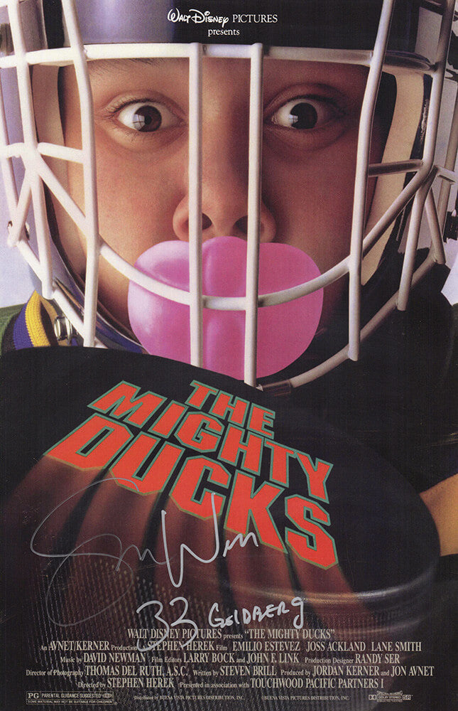Shaun Weiss Signed The Mighty Ducks 11x17 Movie Poster w/Goldberg - WEIPST501 - Shaun Weiss Signed The Mighty Ducks 11x17 Movie Poster w/Goldberg product image