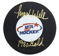 Mark Wells Signed USA Hockey Logo Hockey Puck w/1980 Gold - WELPUC400 - Mark Wells Signed USA Hockey Logo Hockey Puck w/1980 Gold product image