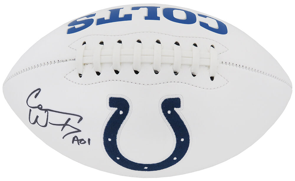 Carson Wentz Signed Indianapolis Colts Jarden White Panel Logo Football (Fanatics) - WENFTB300 - Carson Wentz Signed Indianapolis Colts Jarden White Panel Logo Football (Fanatics) product image