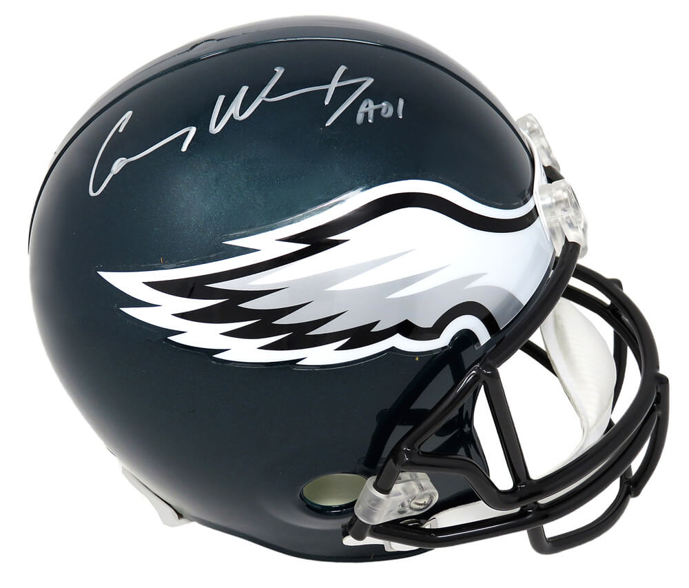 Carson Wentz Signed Philadelphia Eagles Riddell Full-Size Replica Helmet - WENREP300 - Carson Wentz Signed Philadelphia Eagles Riddell Full-Size Replica Helmet product image