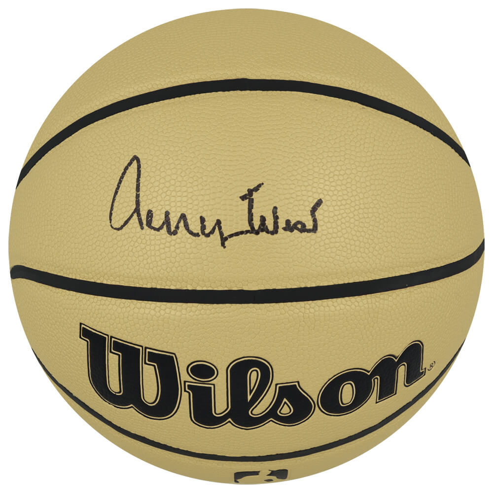 Jerry West Signed Wilson Gold Full Size NBA Basketball - WESBSK212 - Jerry West Signed Wilson Gold Full Size NBA Basketball product image