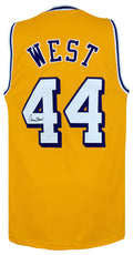 Jerry West Signed Gold Custom Basketball Jersey - WESJRY200 - Jerry West Signed Gold Custom Basketball Jersey product image