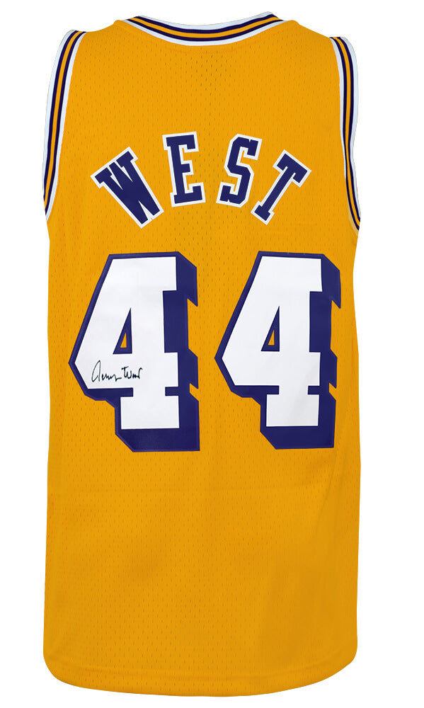 Jerry West Signed Los Angeles Lakers Gold 1971-72 Throwback M&N Swingman Basketball Jersey - WESJRY201 - Jerry West Signed Los Angeles Lakers Gold 1971-72 Throwback M&N Swingman Basketball Jersey product image
