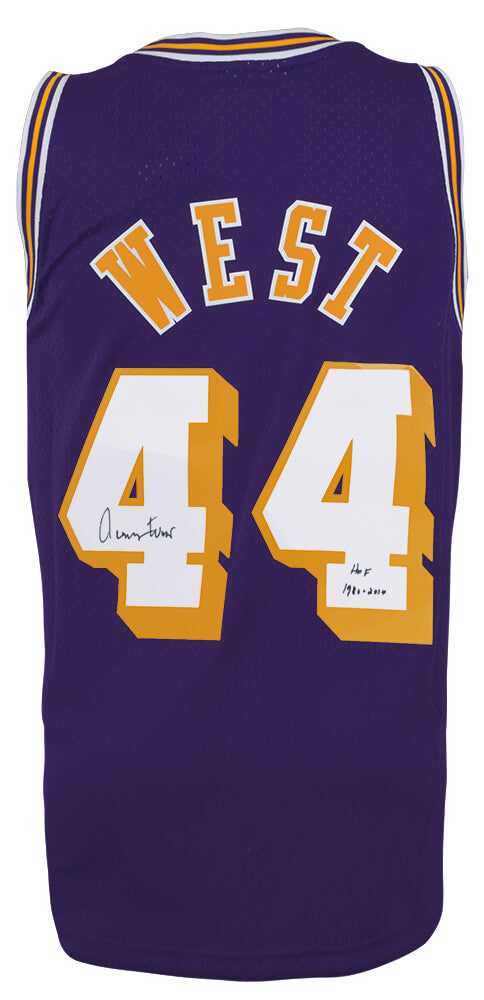 Jerry West Signed Los Angeles Lakers Purple 1971-72 Throwback M&N Swingman Basketball Jersey w/HOF 1980, 2010 - WESJRY203 - Jerry West Signed Los Angeles Lakers Purple 1971-72 Throwback M&N Swingman Basketball Jersey w/HOF 1980, 2010 product image