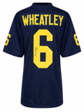 Tyrone Wheatley Signed Navy Custom College Football Jersey - WHEJRY300 - Tyrone Wheatley Signed Navy Custom College Football Jersey product image