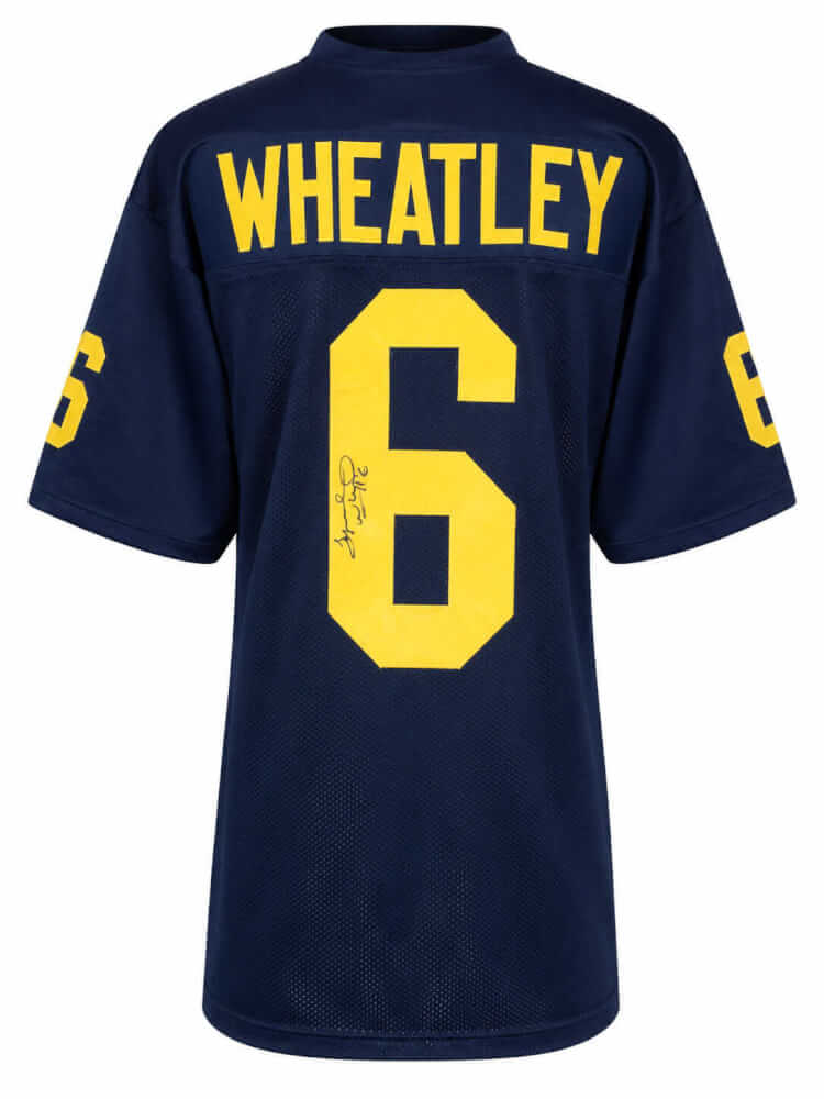 Tyrone Wheatley Signed Navy Custom College Football Jersey - WHEJRY300 - Tyrone Wheatley Signed Navy Custom College Football Jersey product image