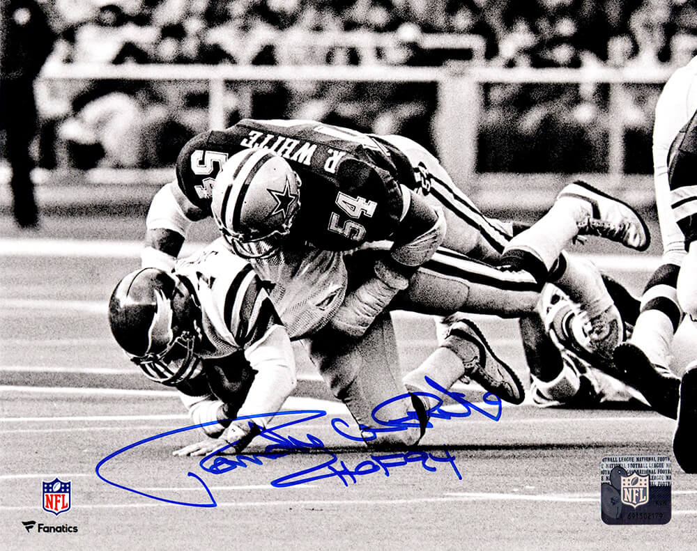 Randy White Signed Dallas Cowboys Sack B&W 8x10 Photo w/HOF'94 - WHI08P304 - Randy White Signed Dallas Cowboys Sack B&W 8x10 Photo w/HOF'94 product image