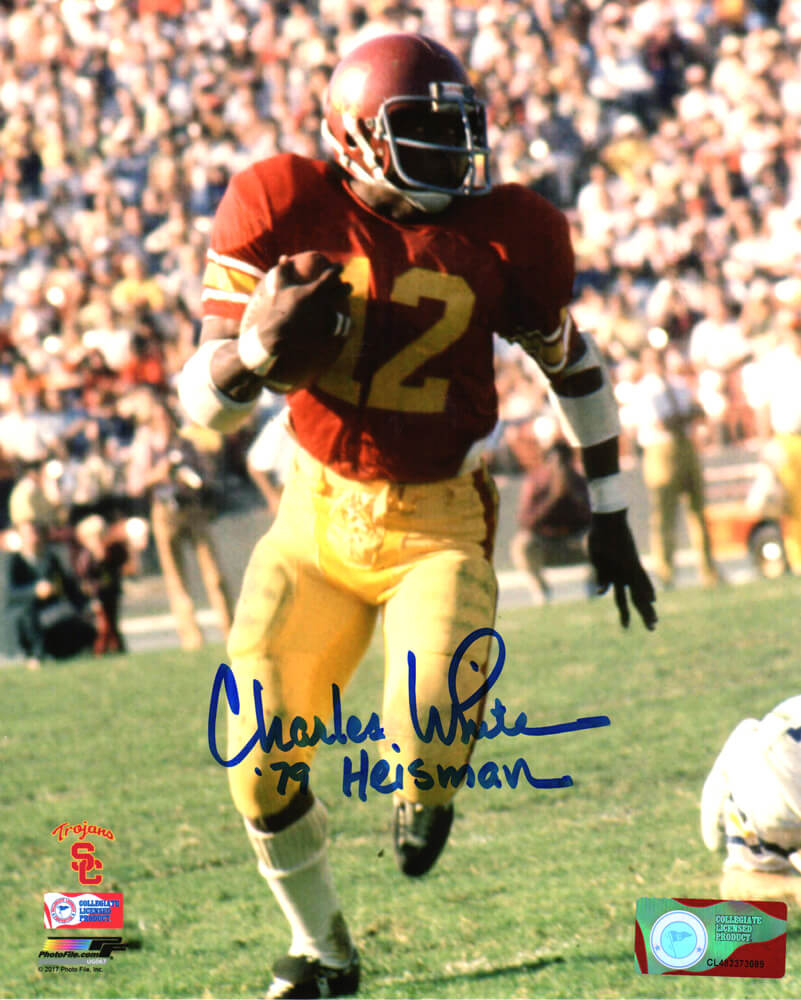 Charles White Signed USC Trojans Running With Football Action 8x10 Photo w/79 Heisman - WHI08P321 - Charles White Signed USC Trojans Running With Football Action 8x10 Photo w/79 Heisman product image