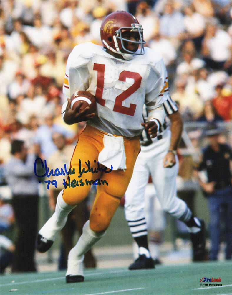 Charles White Signed USC Trojans Running Action 8x10 Photo w/79 Heisman - WHI08P322 - Charles White Signed USC Trojans Running Action 8x10 Photo w/79 Heisman product image