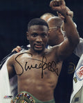 Pernell 'Sweet Pea' Whitaker Signed Boxing Arm Raised Close Up 8x10 Photo - WHI08P503TW - Pernell 'Sweet Pea' Whitaker Signed Boxing Arm Raised Close Up 8x10 Photo product image