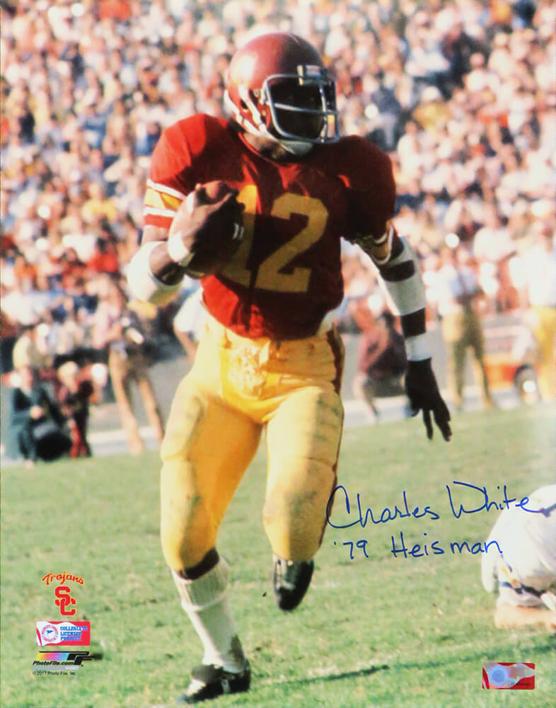 Charles White Signed USC Trojans Running With Football Action 16x20 Photo w/79 Heisman - WHI16P310 - Charles White Signed USC Trojans Running With Football Action 16x20 Photo w/79 Heisman product image