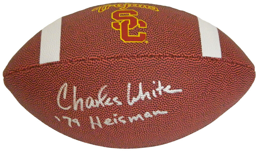 Charles White Signed USC Trojan Logo Football w/79 Heisman - WHIFTB321 - Charles White Signed USC Trojan Logo Football w/79 Heisman product image