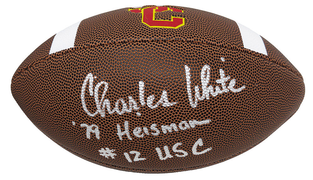 Charles White Signed USC Trojan Baden Logo Football w/79 Heisman - WHIFTB322 - Charles White Signed USC Trojan Baden Logo Football w/79 Heisman product image