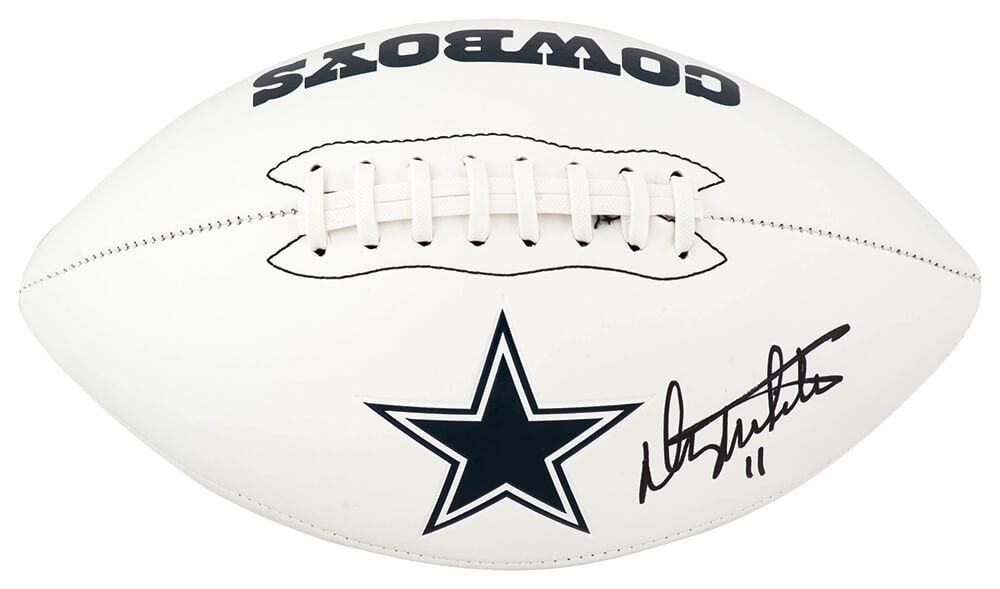 Danny White Signed Dallas Cowboys Logo Franklin White Football - WHIFTB330 - Danny White Signed Dallas Cowboys Logo Franklin White Football product image