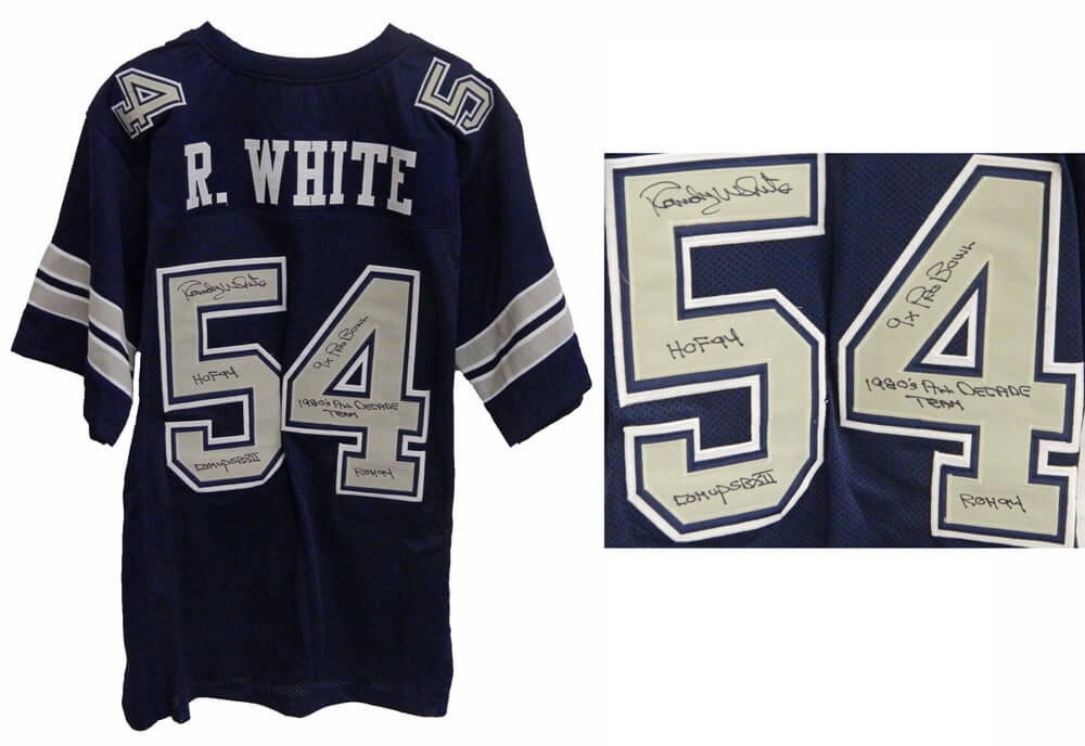 Randy White Signed Navy Custom Football Jersey w/5 Stats - WHIJRY302 - Randy White Signed Navy Custom Football Jersey w/5 Stats product image