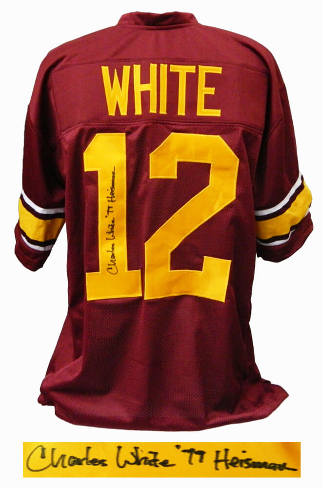 Charles White Signed Red Throwback Custom Football Jersey w/79 Heisman - WHIJRY312 - Charles White Signed Red Throwback Custom Football Jersey w/79 Heisman product image