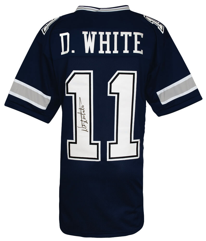 Danny White Signed Navy Custom Football Jersey - WHIJRY341 - Danny White Signed Navy Custom Football Jersey product image