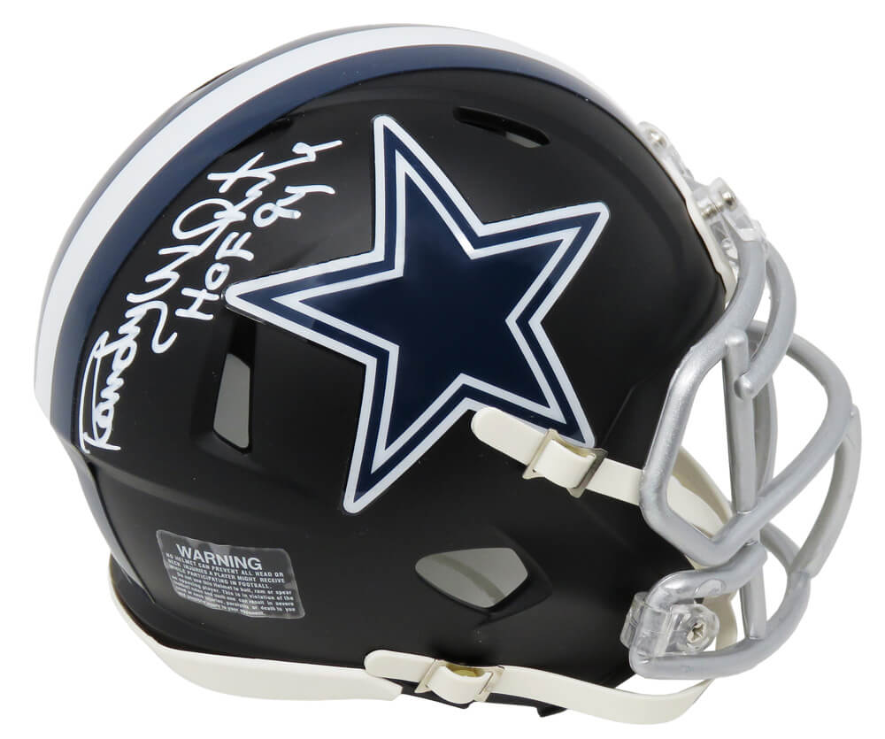 Randy White Signed Dallas Cowboys Flat Black Matte Riddell Speed Mini Helmet w/HOF'94 - WHIMIN306 - Randy White Signed Dallas Cowboys Flat Black Matte Riddell Speed Mini Helmet w/HOF'94 product image