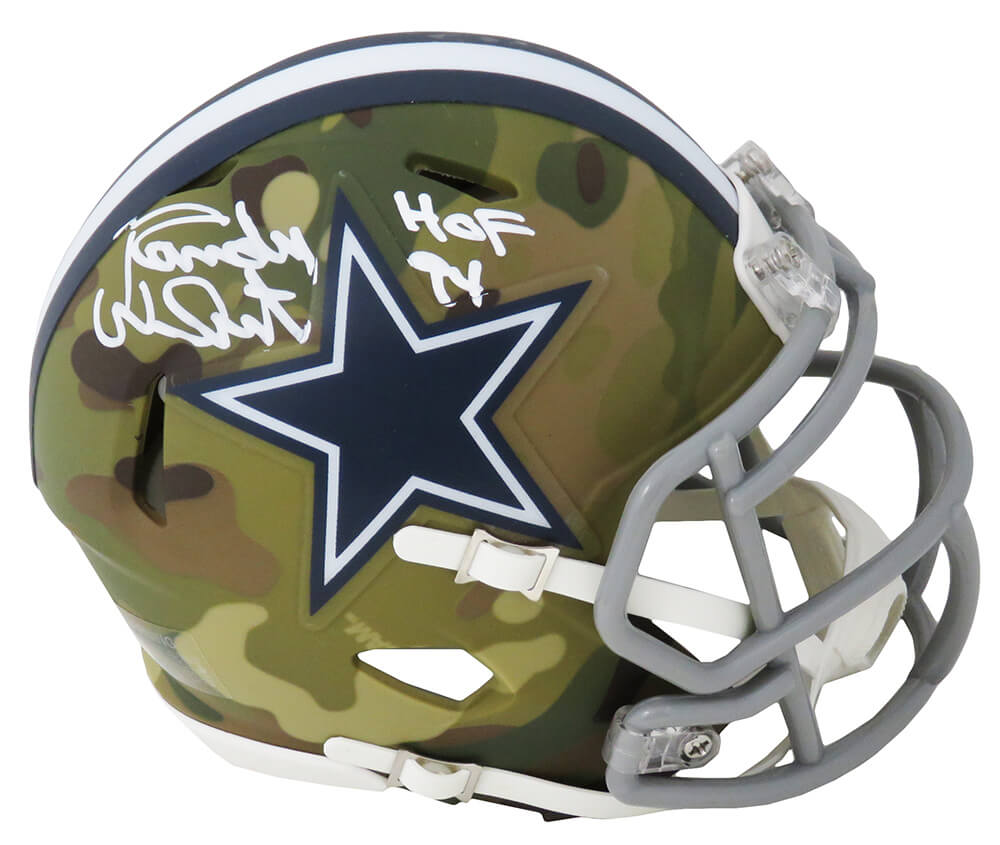 Randy White Signed Dallas Cowboys CAMO Riddell Speed Mini Helmet w/HOF'94 - WHIMIN311 - Randy White Signed Dallas Cowboys CAMO Riddell Speed Mini Helmet w/HOF'94 product image