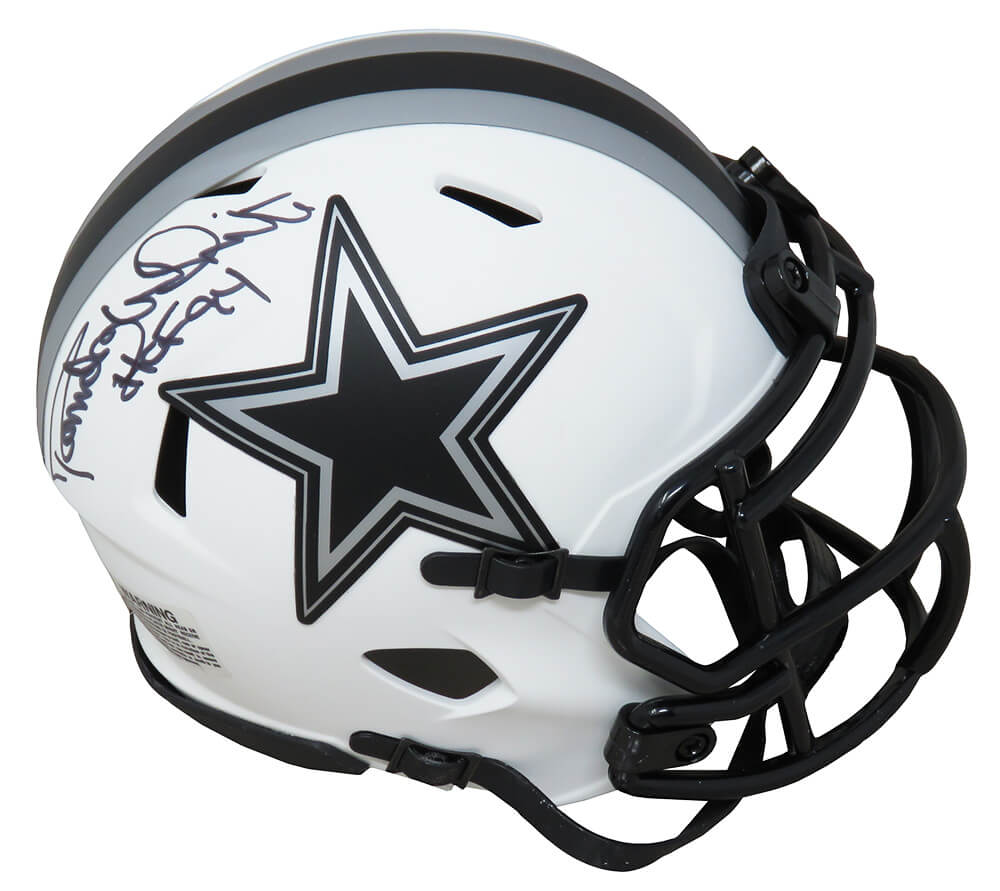 Randy White Signed Dallas Cowboys Lunar Eclipse White Matte Riddell Speed Mini Helmet w/HOF'94 - WHIMIN312 - Randy White Signed Dallas Cowboys Lunar Eclipse White Matte Riddell Speed Mini Helmet w/HOF'94 product image