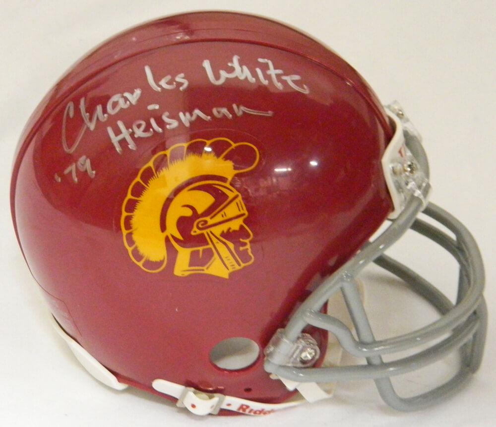 Charles White Signed USC Trojans Riddell Mini Helmet w/79 Heisman - WHIMIN320 - Charles White Signed USC Trojans Riddell Mini Helmet w/79 Heisman product image