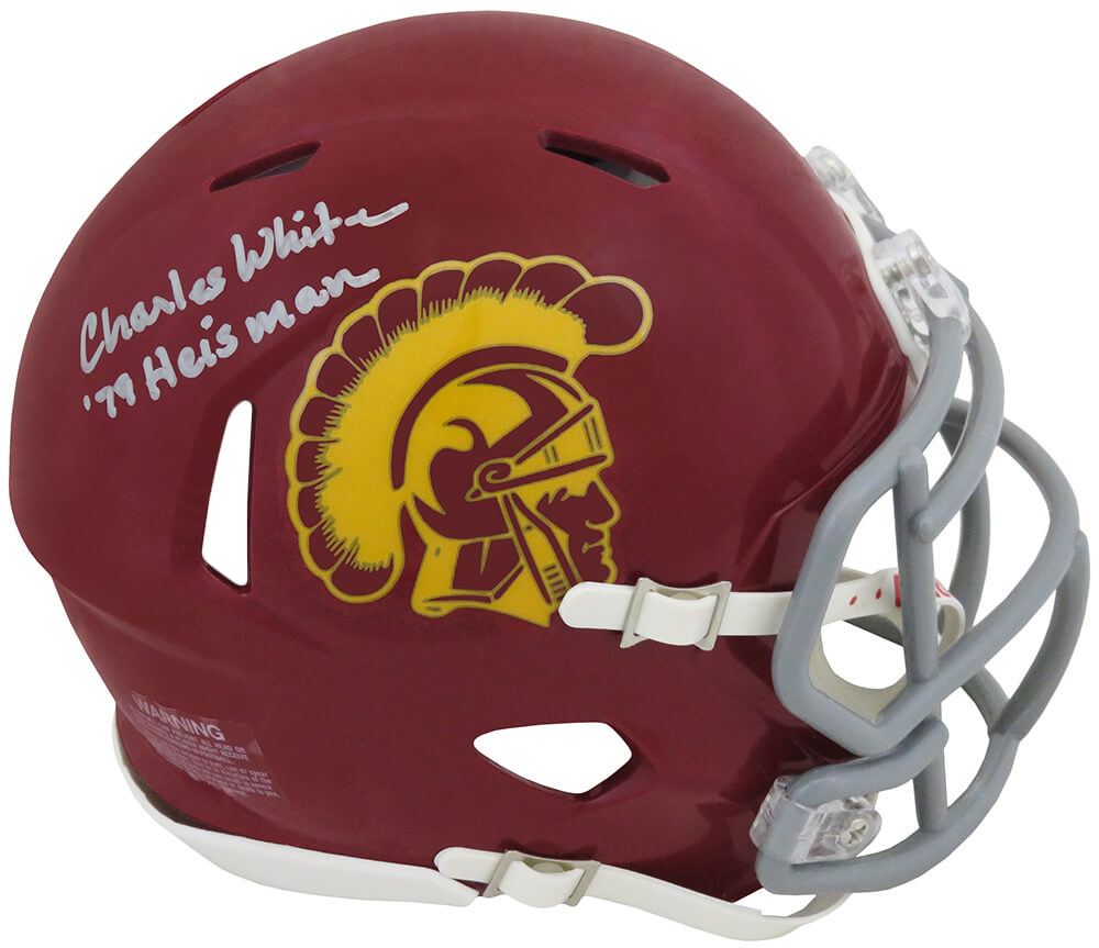 Charles White Signed USC Trojans Riddell Speed Mini Helmet w/79 Heisman - WHIMIN322 - Charles White Signed USC Trojans Riddell Speed Mini Helmet w/79 Heisman product image