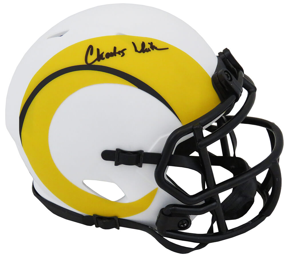 Charles White Signed Los Angeles Rams Lunar Eclipse White Matte Riddell Speed Mini Helmet - WHIMIN323 - Charles White Signed Los Angeles Rams Lunar Eclipse White Matte Riddell Speed Mini Helmet product image