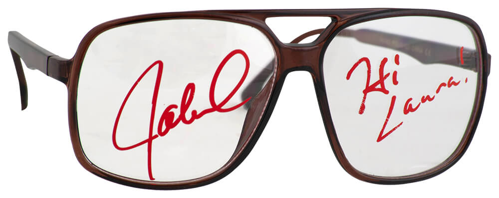 Jaleel White Signed (Steve Urkel) Brown Nerdy Oversized Big Frame Eye Glasses w/Hi Laura - WHIOTH503 - Jaleel White Signed (Steve Urkel) Brown Nerdy Oversized Big Frame Eye Glasses w/Hi Laura product image