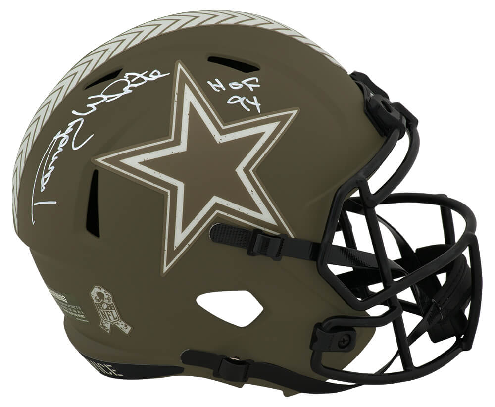 Randy White Signed Dallas Cowboys Salute to Service Riddell Full-Size Speed Replica Helmet w/HOF'94 - WHIREP315 - Randy White Signed Dallas Cowboys Salute to Service Riddell Full-Size Speed Replica Helmet w/HOF'94 product image