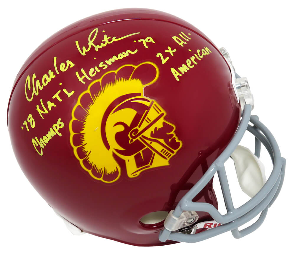 Charles White Signed USC Trojans Riddell Full Size Replica Helmet w/78 Nat'l Champs, Heisman 79, 2x All American - WHIREP321 - Charles White Signed USC Trojans Riddell Full Size Replica Helmet w/78 Nat'l Champs, Heisman 79, 2x All American product image