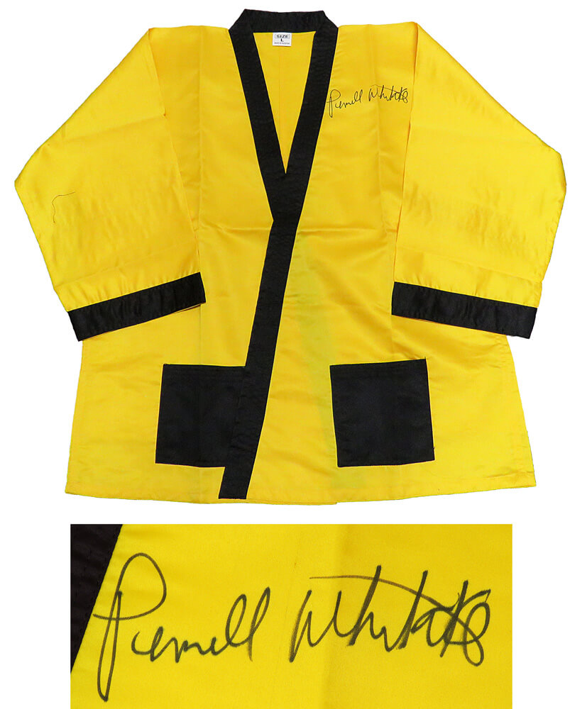 Pernell Whitaker Signed Everlast Yellow Boxing Robe - WHIROB500 - Pernell Whitaker Signed Everlast Yellow Boxing Robe product image