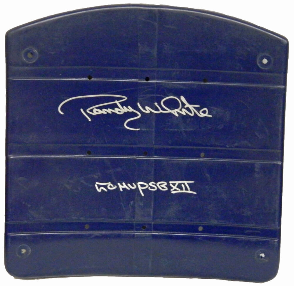 Randy White Signed Dallas Cowboys Texas Stadium Blue Stadium Seat Bottom w/Co-MVP SB XII - WHISTB301 - Randy White Signed Dallas Cowboys Texas Stadium Blue Stadium Seat Bottom w/Co-MVP SB XII product image